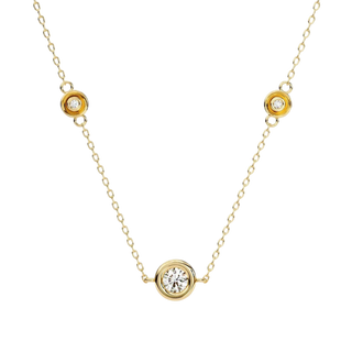 Stelle Trio Bezel Necklace - solid gold diamond pendant - in 18ct rose gold - hand-made in Byron Bay Hinterland, Australia by Lucano Fine Jewellery