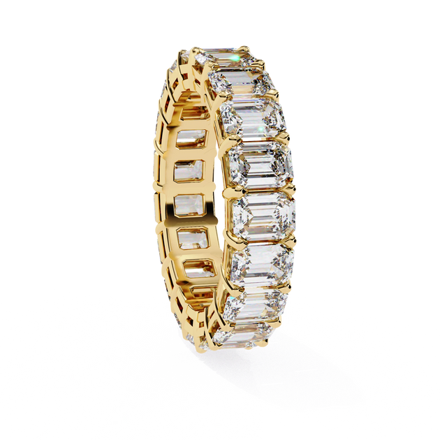 Lumière Emerald Eternity - emerald-cut diamond eternity ring, handcrafted in Northern Rivers, Australia by Lucano