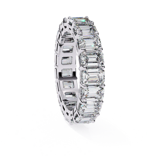 Lumière Emerald Eternity - emerald-cut diamond eternity ring - side profile - Lucano