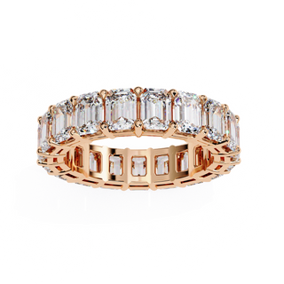 Lumière Emerald Eternity - emerald-cut diamond eternity ring - three-quarter view - Lucano