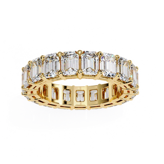 Lumière Emerald Eternity - emerald-cut diamond eternity ring - top view - Lucano