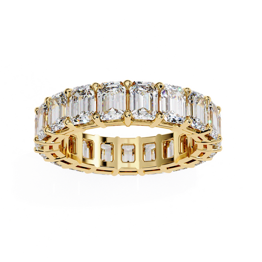 Lumière Emerald Eternity - emerald-cut diamond eternity ring - top view - Lucano