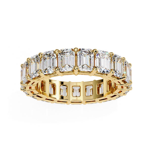 Lumière Emerald Eternity - emerald-cut diamond eternity ring - top view - Lucano