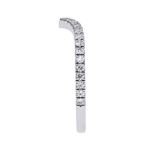 Diamond V Ring - diamond chevron wedding band - side profile - Lucano