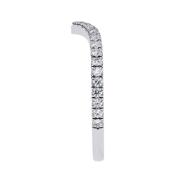 Diamond V Ring - diamond chevron wedding band - side profile - Lucano