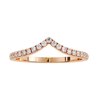 Diamond V Ring - diamond chevron wedding band - three-quarter view - Lucano