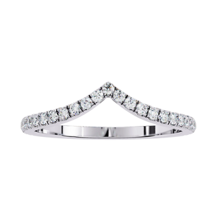 Diamond V Ring - diamond chevron wedding band - detail close-up - Lucano
