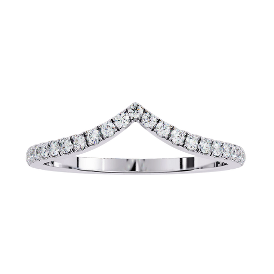 Diamond V Ring - diamond chevron wedding band - detail close-up - Lucano