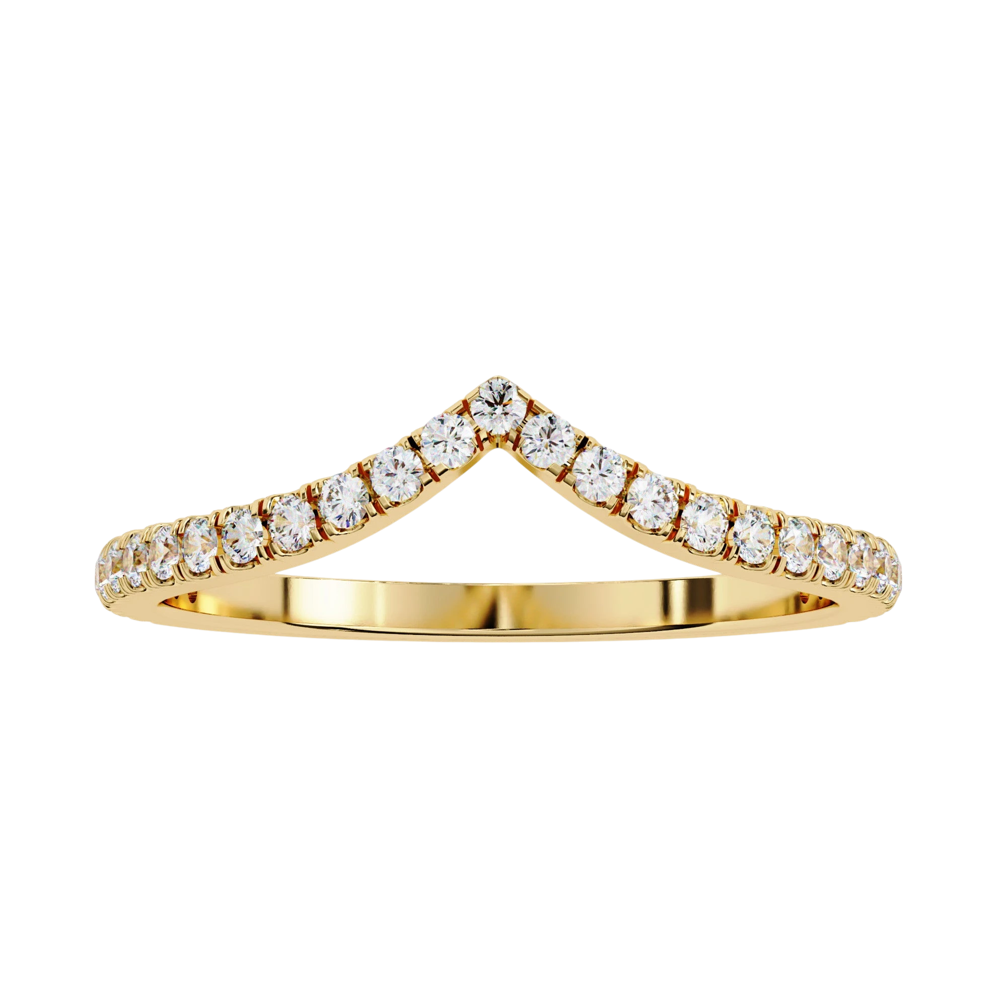 Diamond V Ring - diamond chevron wedding band, handcrafted in Northern Rivers, Australia by Lucano
