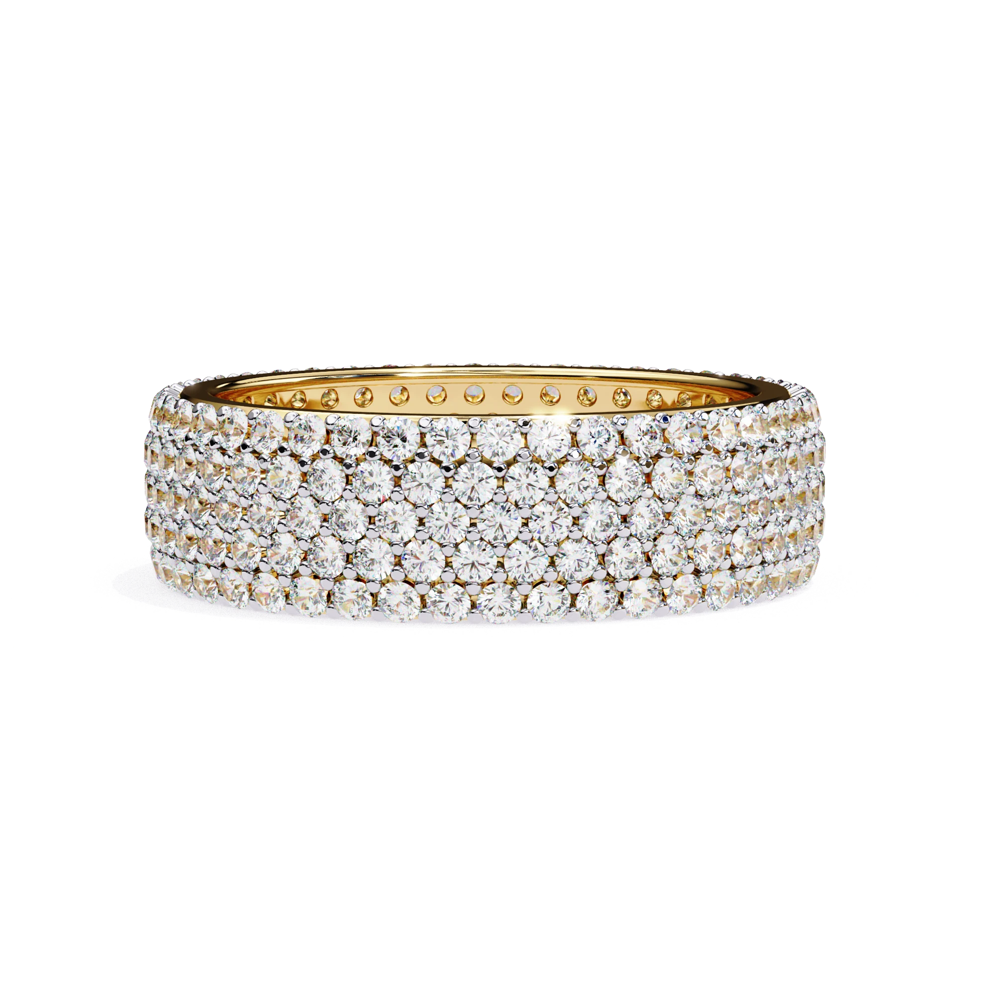 Fascia Diamond Ring - wide diamond eternity ring - side profile - Lucano