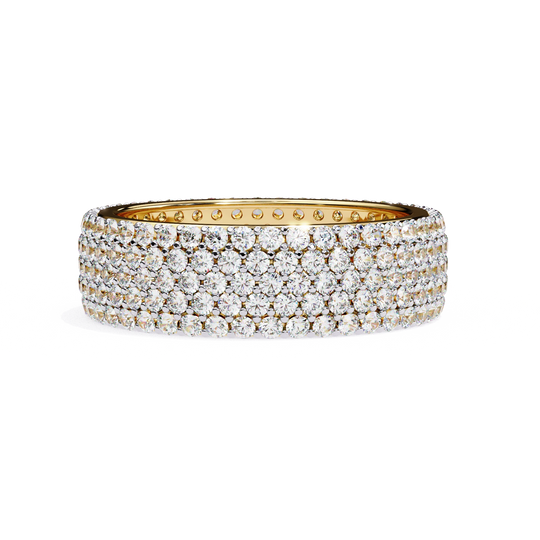 Fascia Diamond Ring - wide diamond eternity ring - side profile - Lucano
