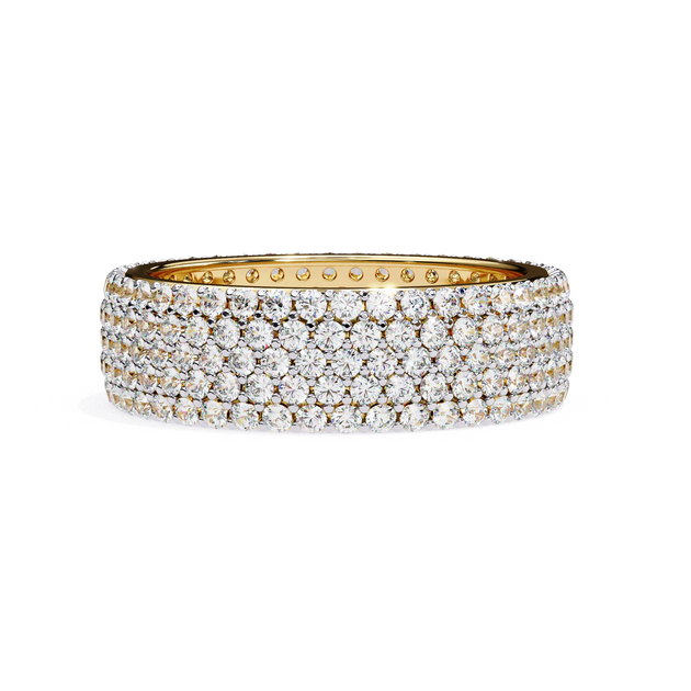 Fascia Diamond Ring - wide diamond eternity ring - side profile - Lucano