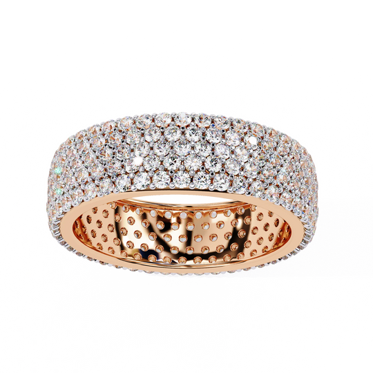 Fascia Diamond Ring - wide diamond eternity ring - angled view - Lucano