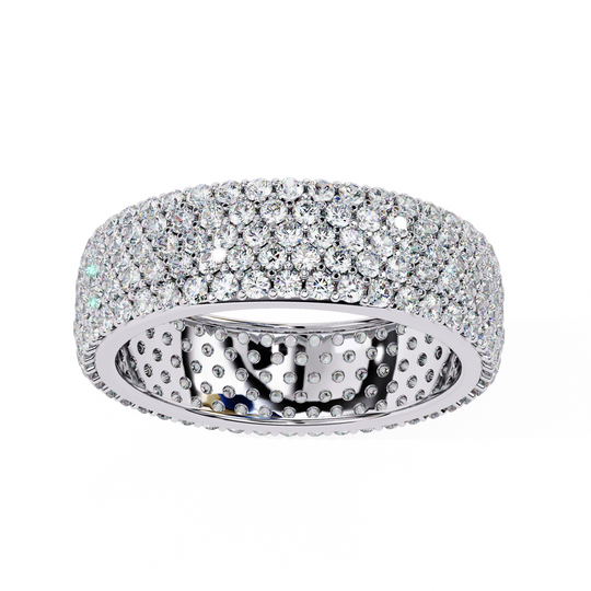 Fascia Diamond Ring - wide diamond eternity ring - three-quarter view - Lucano