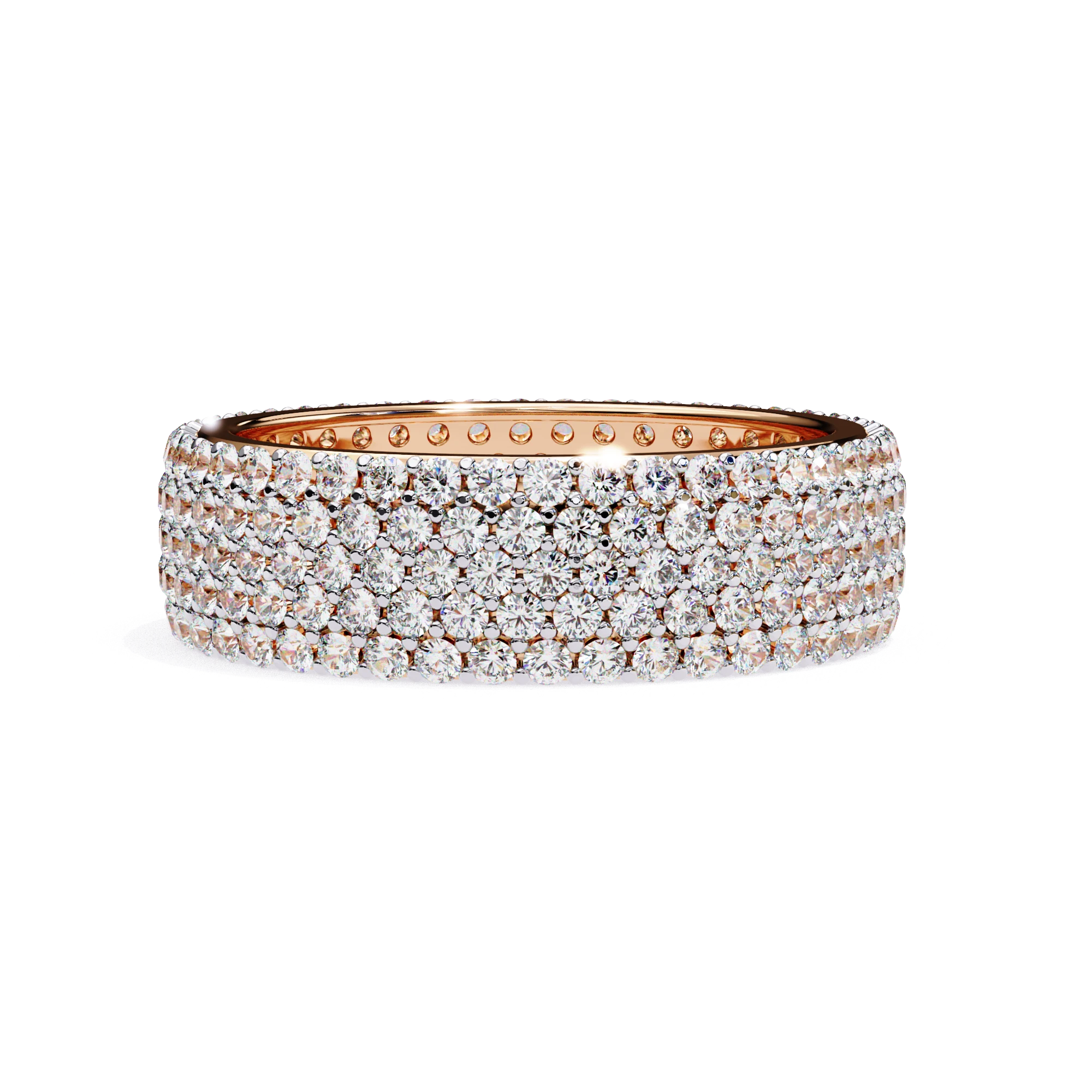Fascia Diamond Ring - wide diamond eternity ring - detail close-up - Lucano