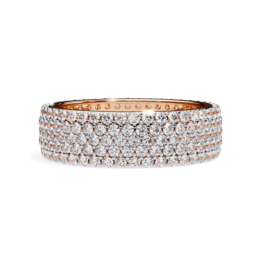 Fascia Diamond Ring - wide diamond eternity ring - detail close-up - Lucano