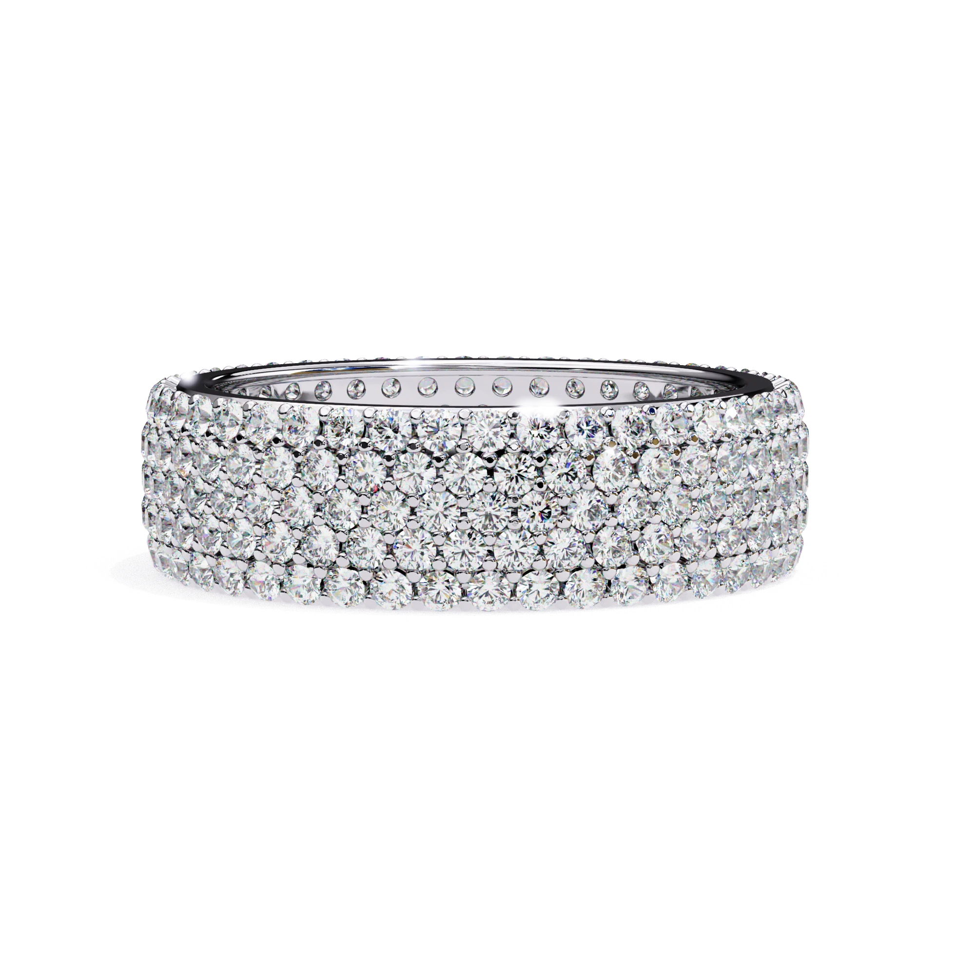 Fascia Diamond Ring - wide diamond eternity ring - top view - Lucano