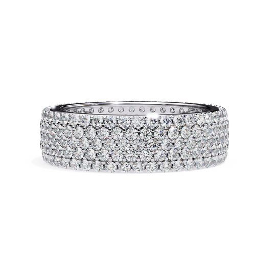 Fascia Diamond Ring - wide diamond eternity ring - top view - Lucano