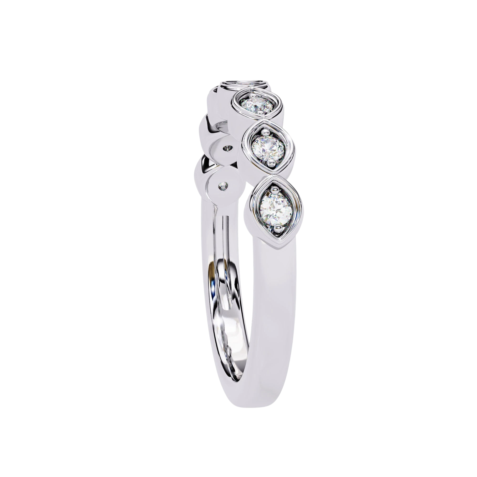 Bloom Ring - floral diamond wedding band - detail close-up - Lucano