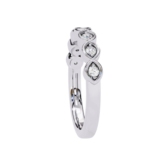 Bloom Ring - floral diamond wedding band - detail close-up - Lucano