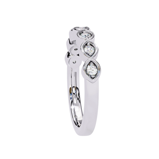 Bloom Ring - floral diamond wedding band - detail close-up - Lucano