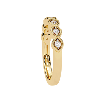 Bloom Ring - floral diamond wedding band - top view - Lucano