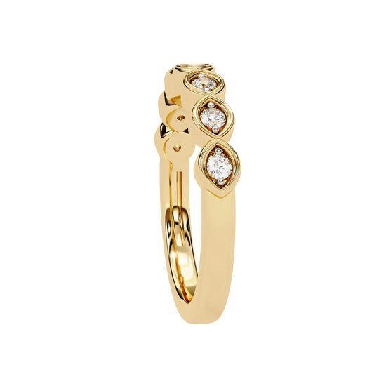 Bloom Ring - floral diamond wedding band - top view - Lucano
