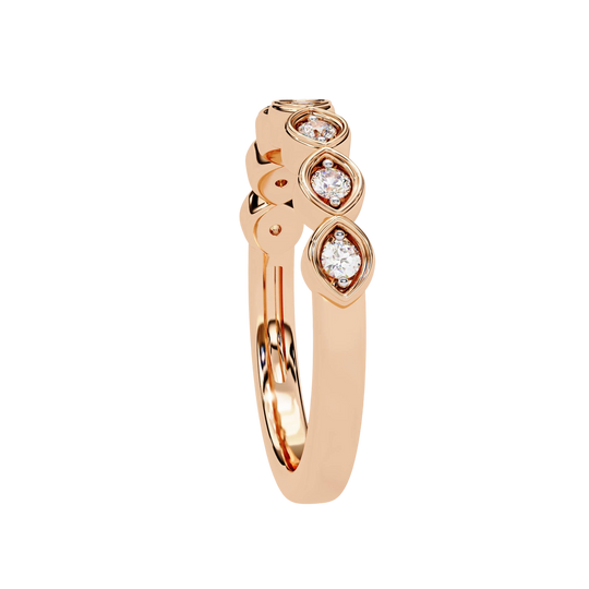 Bloom Ring - floral diamond wedding band - three-quarter view - Lucano