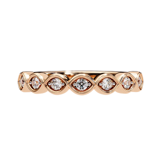 Bloom Ring - floral diamond wedding band - side profile - Lucano