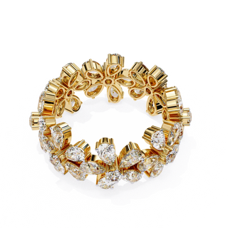 Petal Ring - 4ct diamond eternity ring - three-quarter view - Lucano