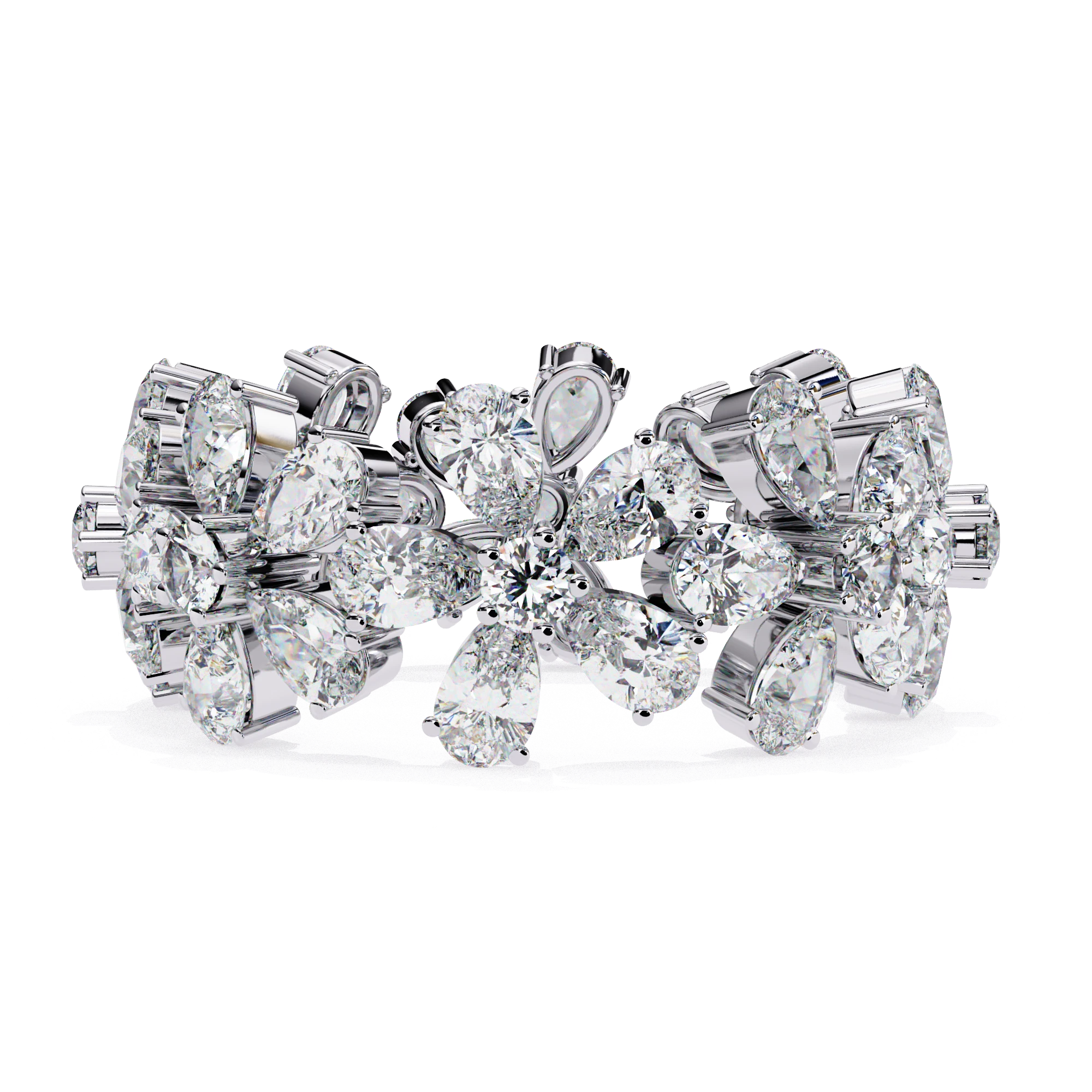 Petal Ring - 4ct diamond eternity ring - detail close-up - Lucano