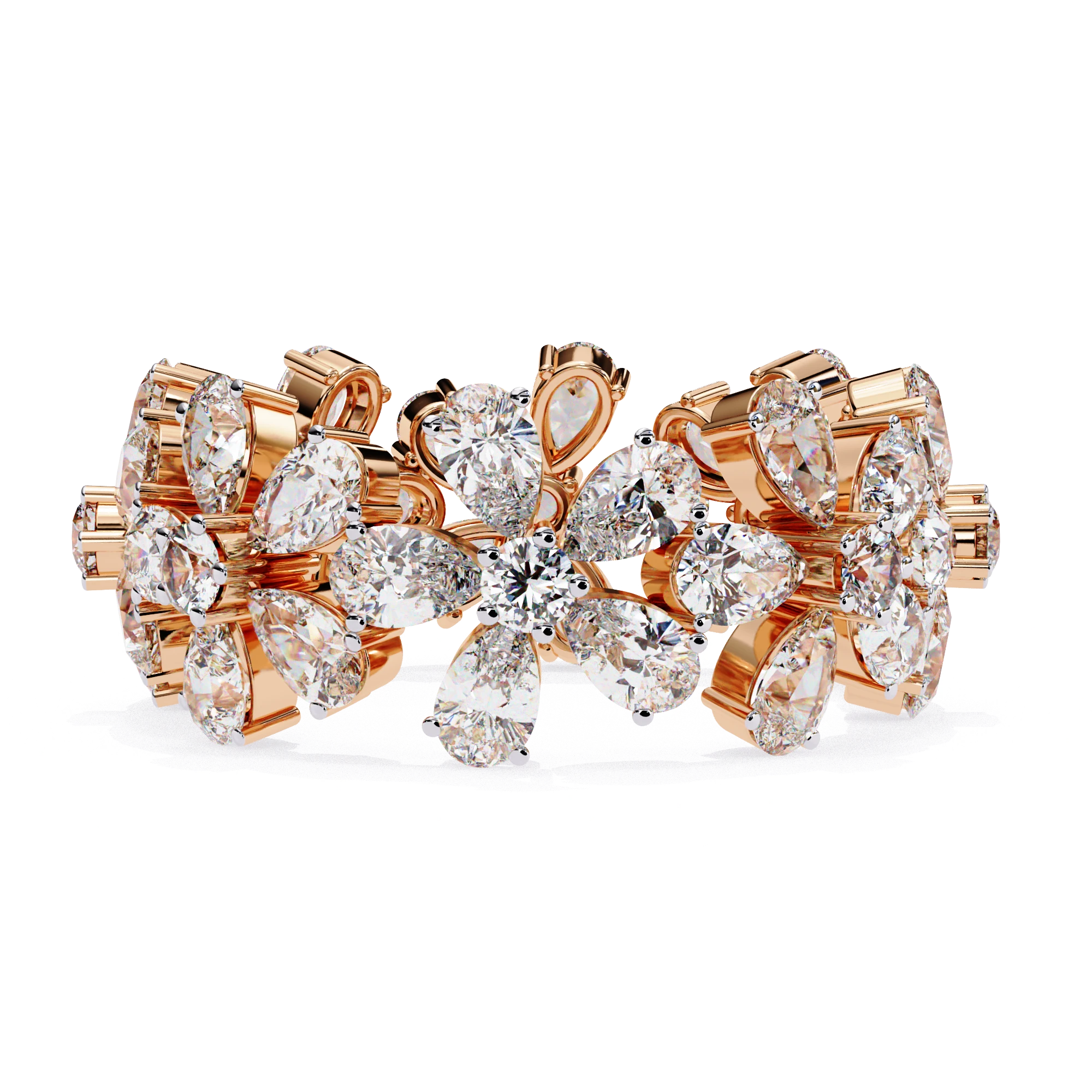 Petal Ring - 4ct diamond eternity ring - top view - Lucano