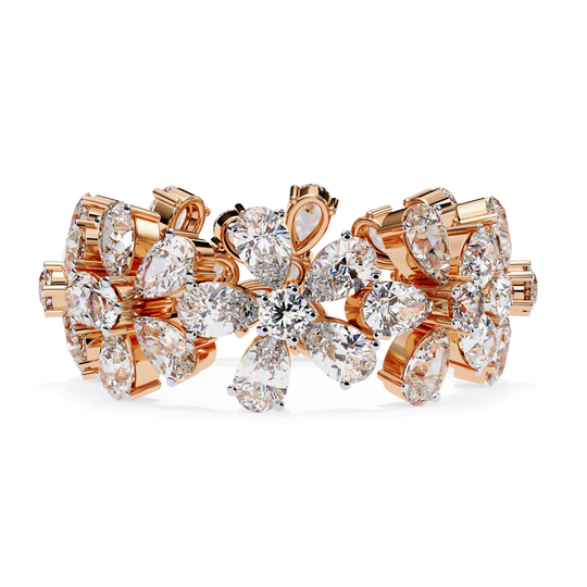 Petal Ring - 4ct diamond eternity ring - top view - Lucano