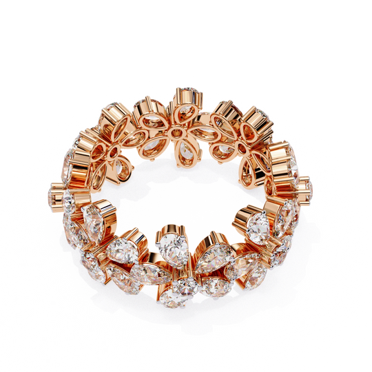 Petal Ring - 4ct diamond eternity ring - side profile - Lucano