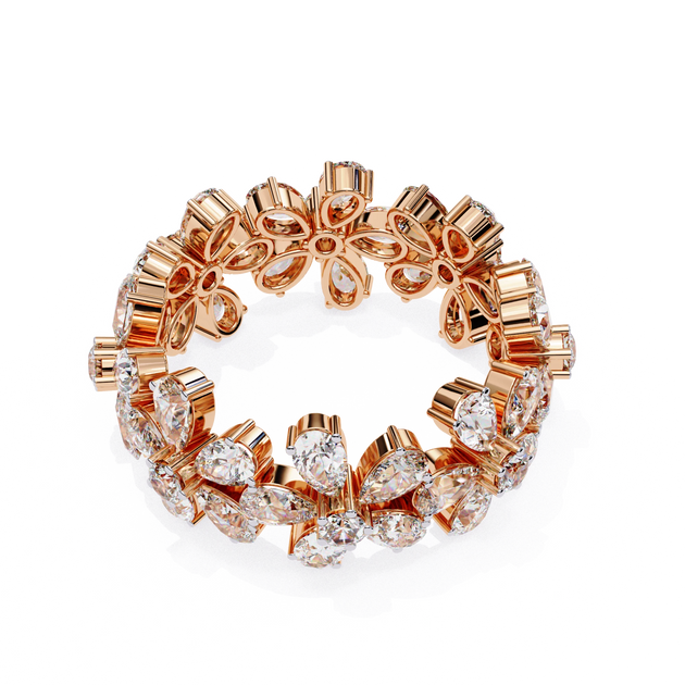 Petal Ring - 4ct diamond eternity ring - side profile - Lucano
