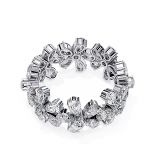 Petal Ring - 4ct diamond eternity ring - angled view - Lucano