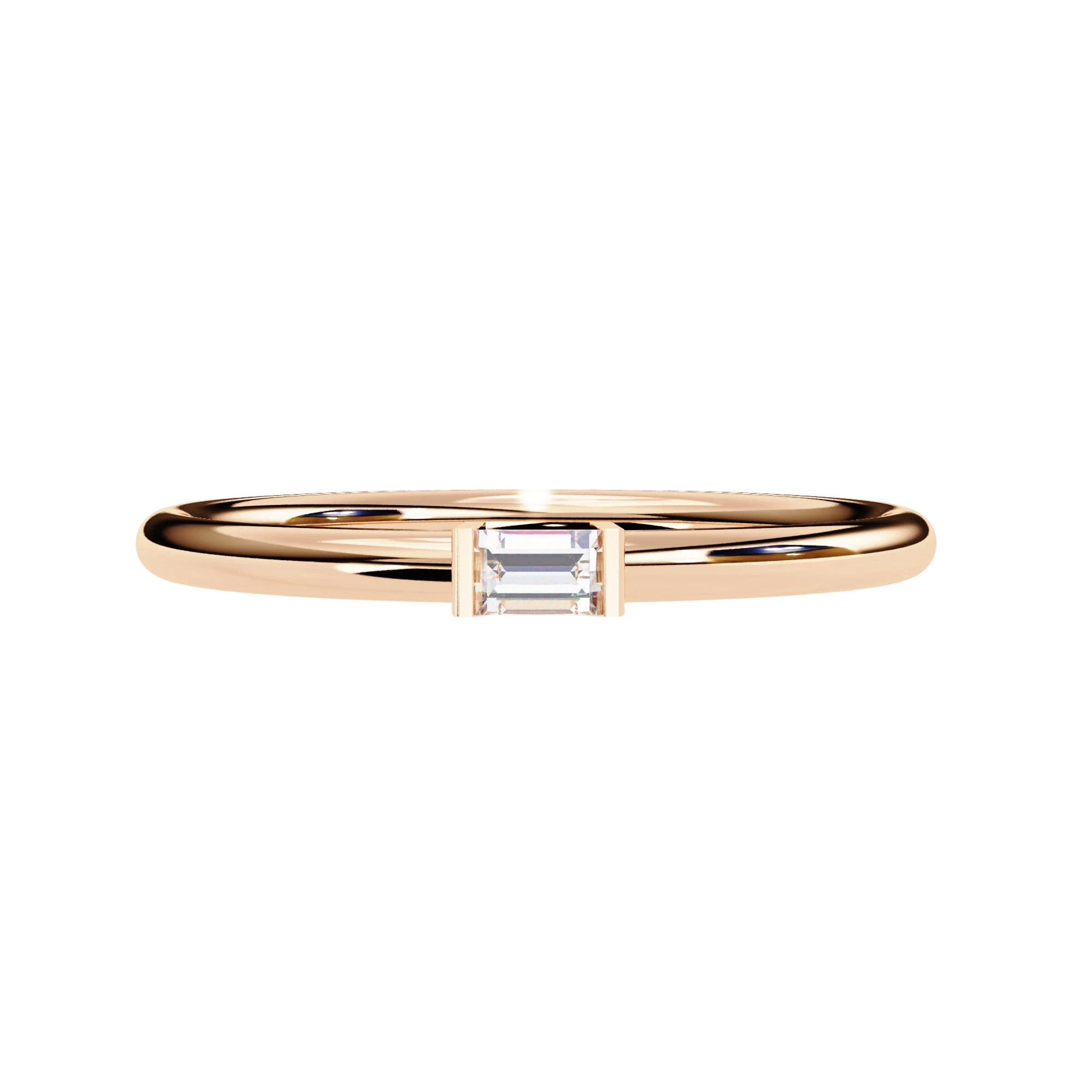 Baghetta Ring - baguette diamond promise ring - detail close-up - Lucano