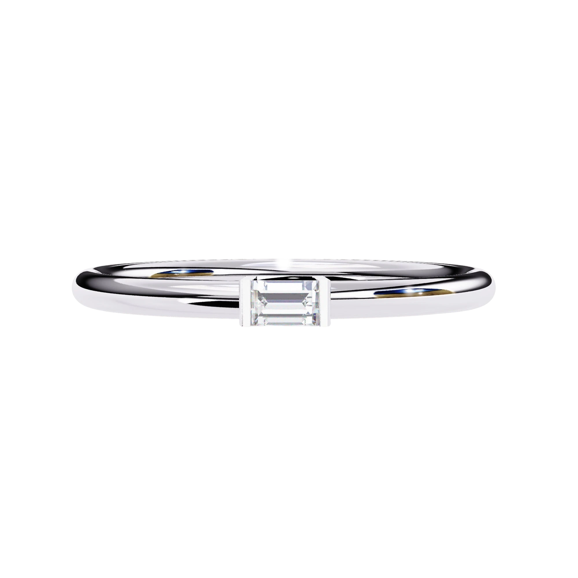 Baghetta Ring - baguette diamond promise ring - top view - Lucano