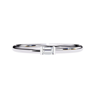 Baghetta Ring - baguette diamond promise ring - top view - Lucano