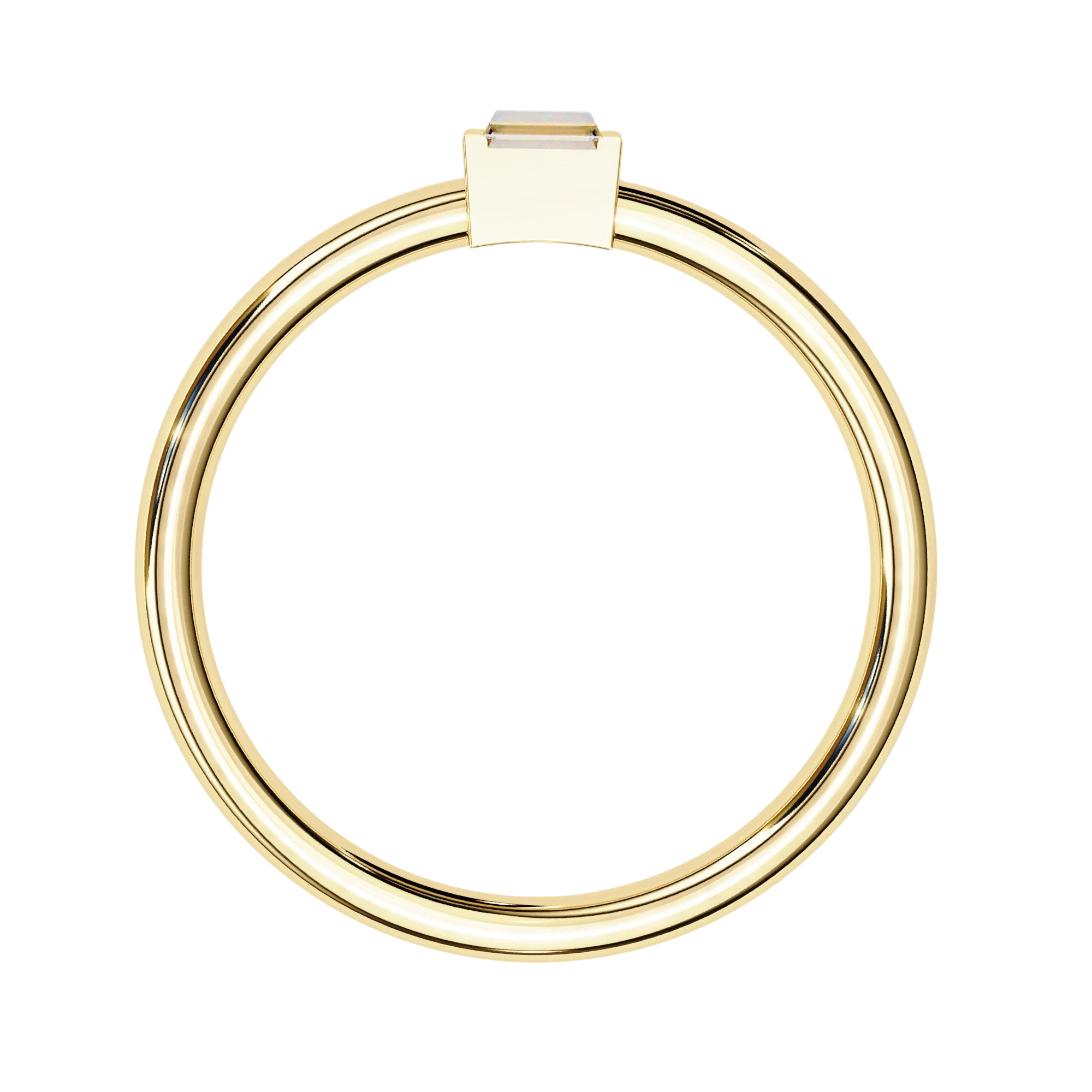 Baghetta Ring - baguette diamond promise ring - side profile - Lucano