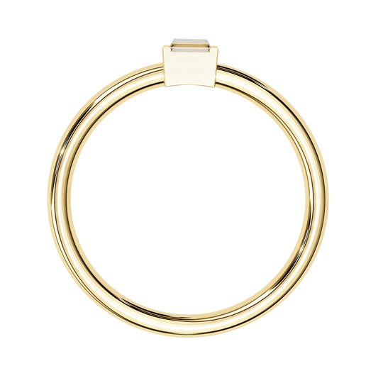 Baghetta Ring - baguette diamond promise ring - side profile - Lucano