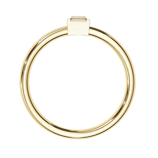 Baghetta Ring - baguette diamond promise ring - side profile - Lucano