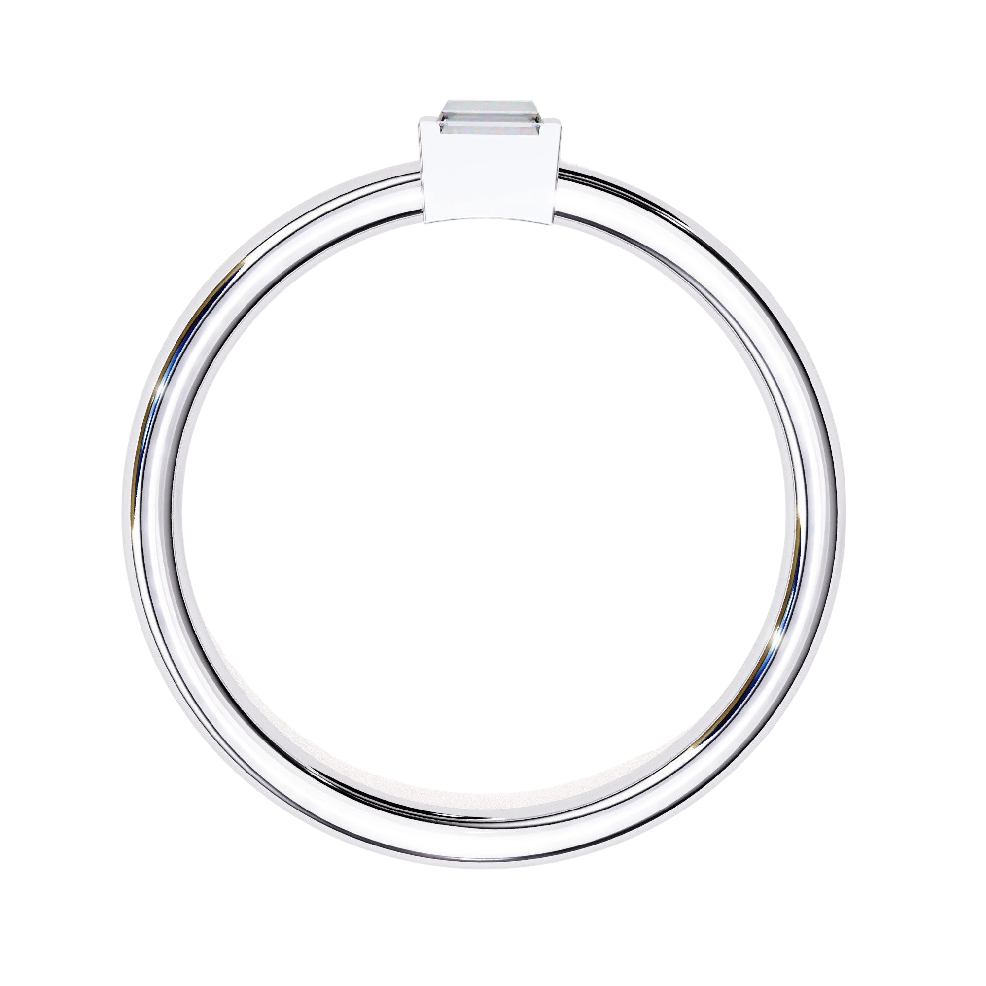 Baghetta Ring - baguette diamond promise ring - angled view - Lucano