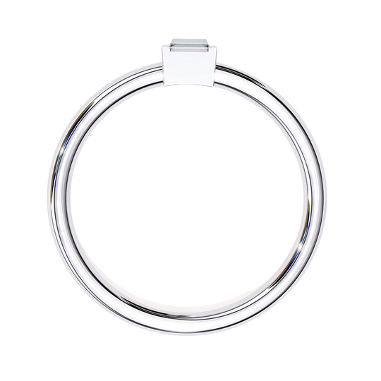 Baghetta Ring - baguette diamond promise ring - angled view - Lucano