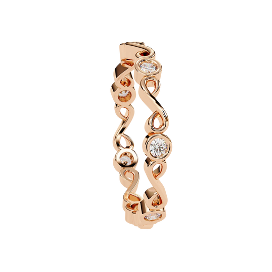 Bound Ring - diamond wedding band - three-quarter view - Lucano