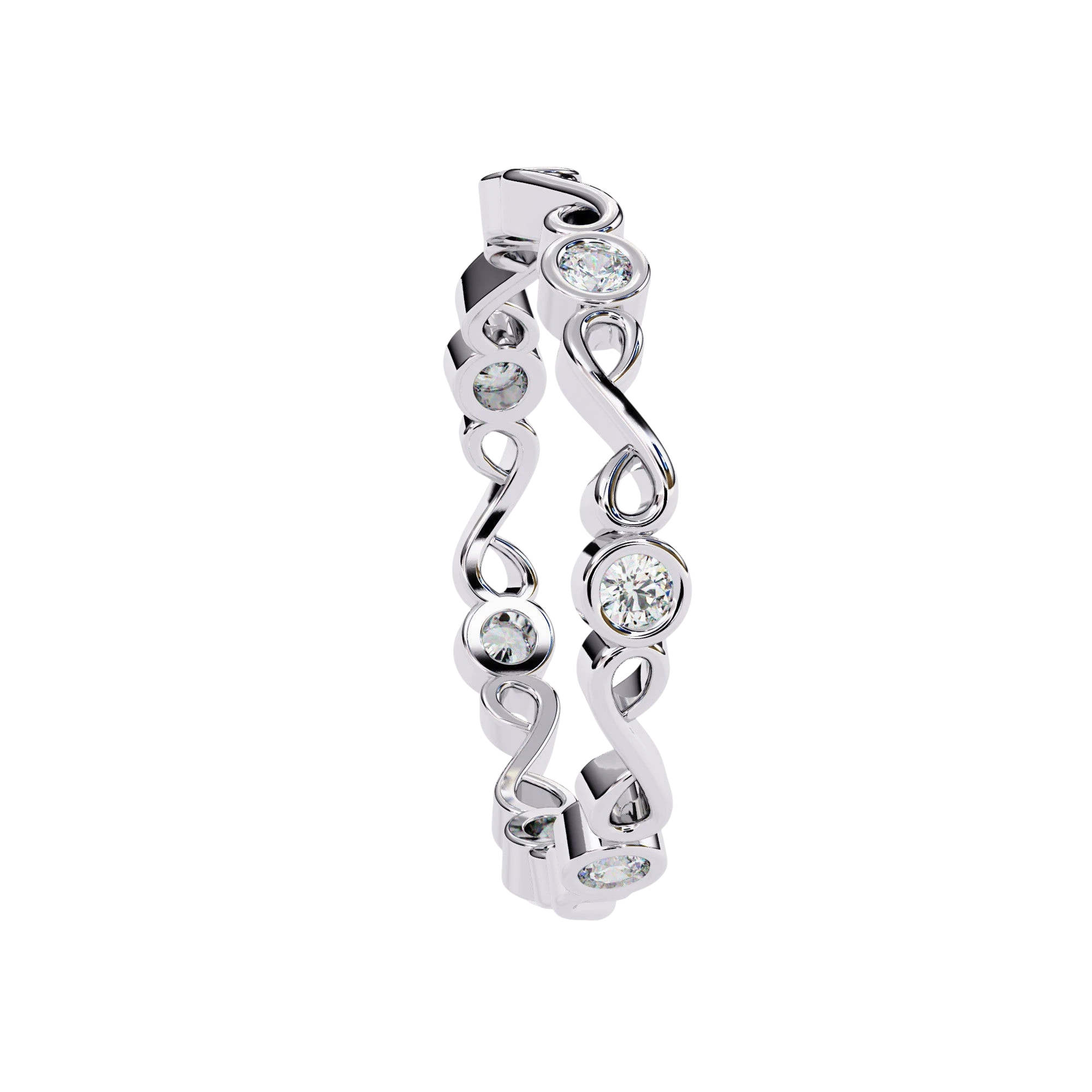 Bound Ring - diamond wedding band - detail close-up - Lucano