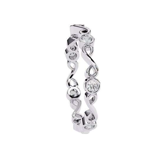 Bound Ring - diamond wedding band - detail close-up - Lucano