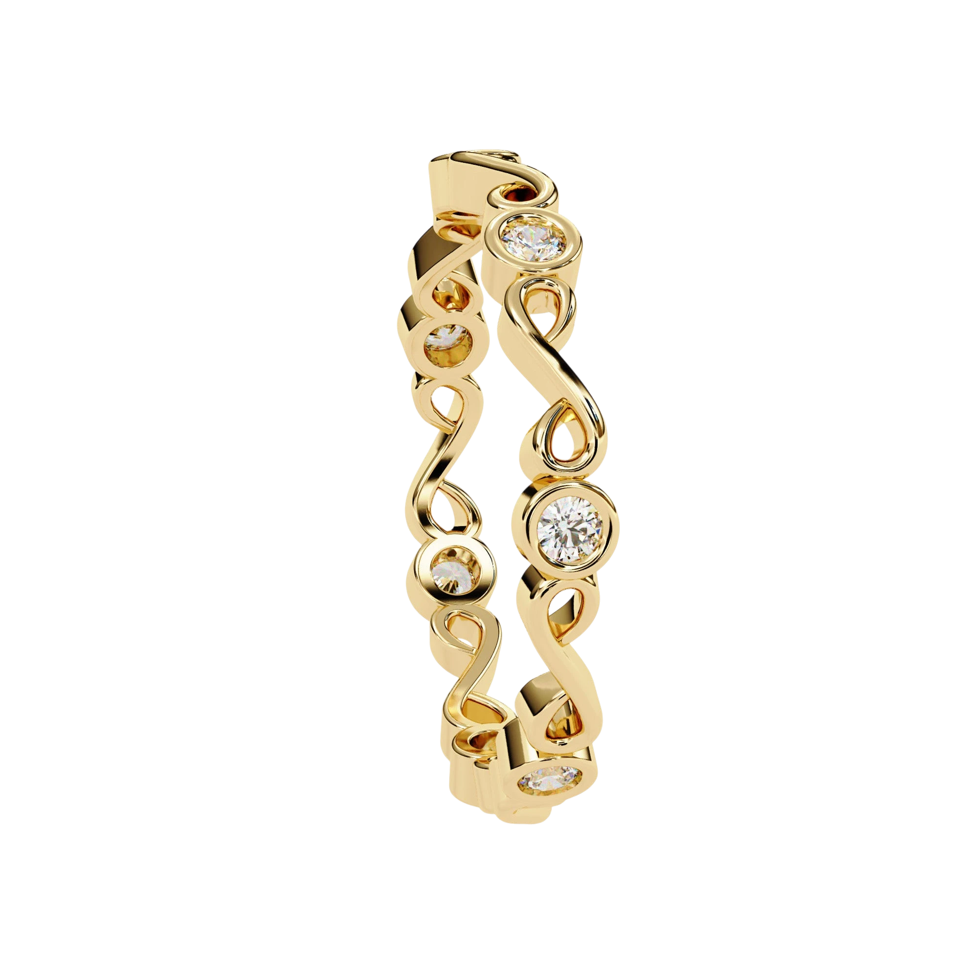 Bound Ring - diamond wedding band - top view - Lucano