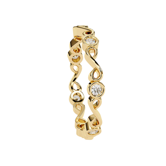Bound Ring - diamond wedding band - top view - Lucano