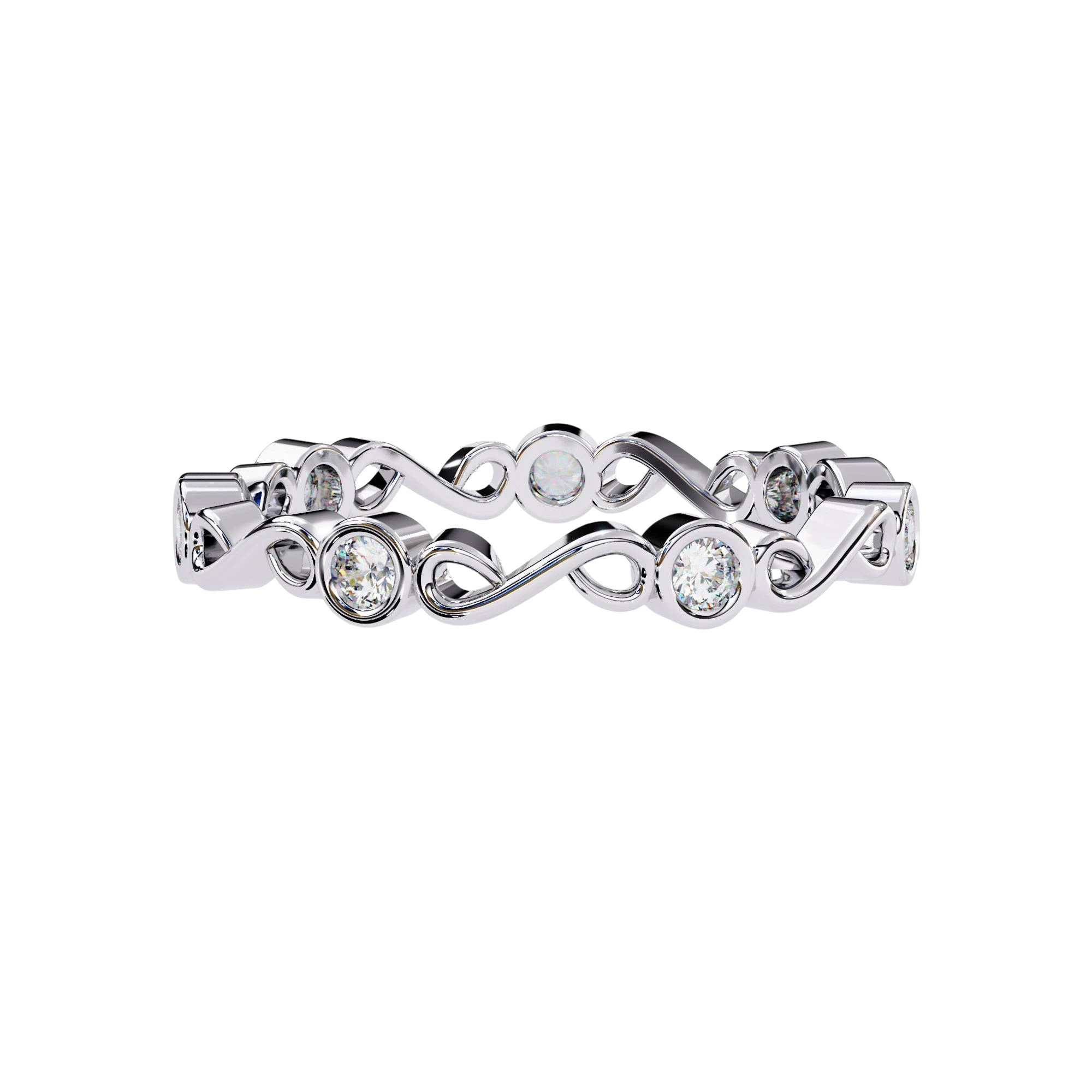 Bound Ring - diamond wedding band - side profile - Lucano